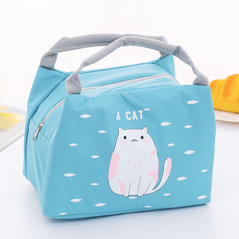 Túi đựng cơm giữ nhiệt có khoá kéo màu sắc dễ thương