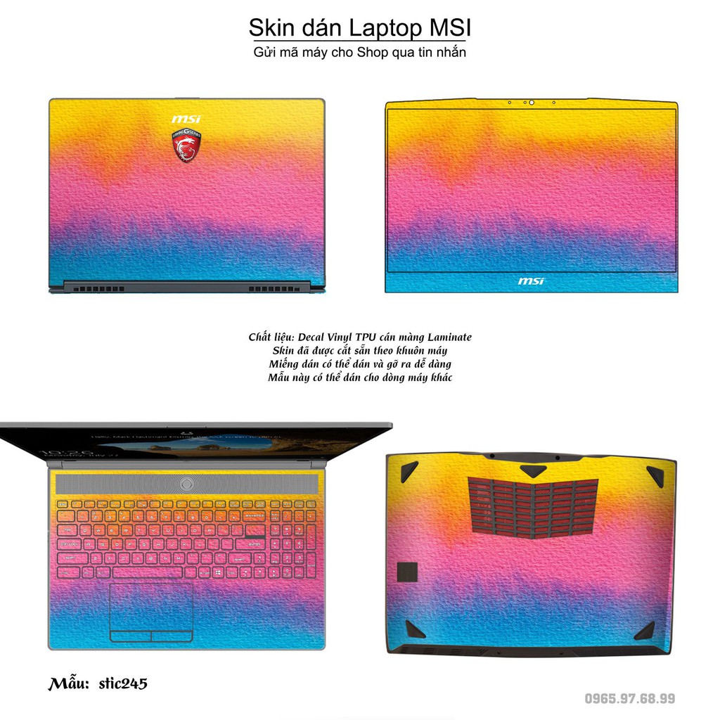 Skin dán Laptop MSI in hình Hoa văn sticker _nhiều mẫu 40 (inbox mã máy cho Shop)