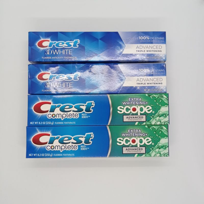 (date cận t2/22) Kem đánh răng Crest 3D White advanced triple whitening và Crest Complete