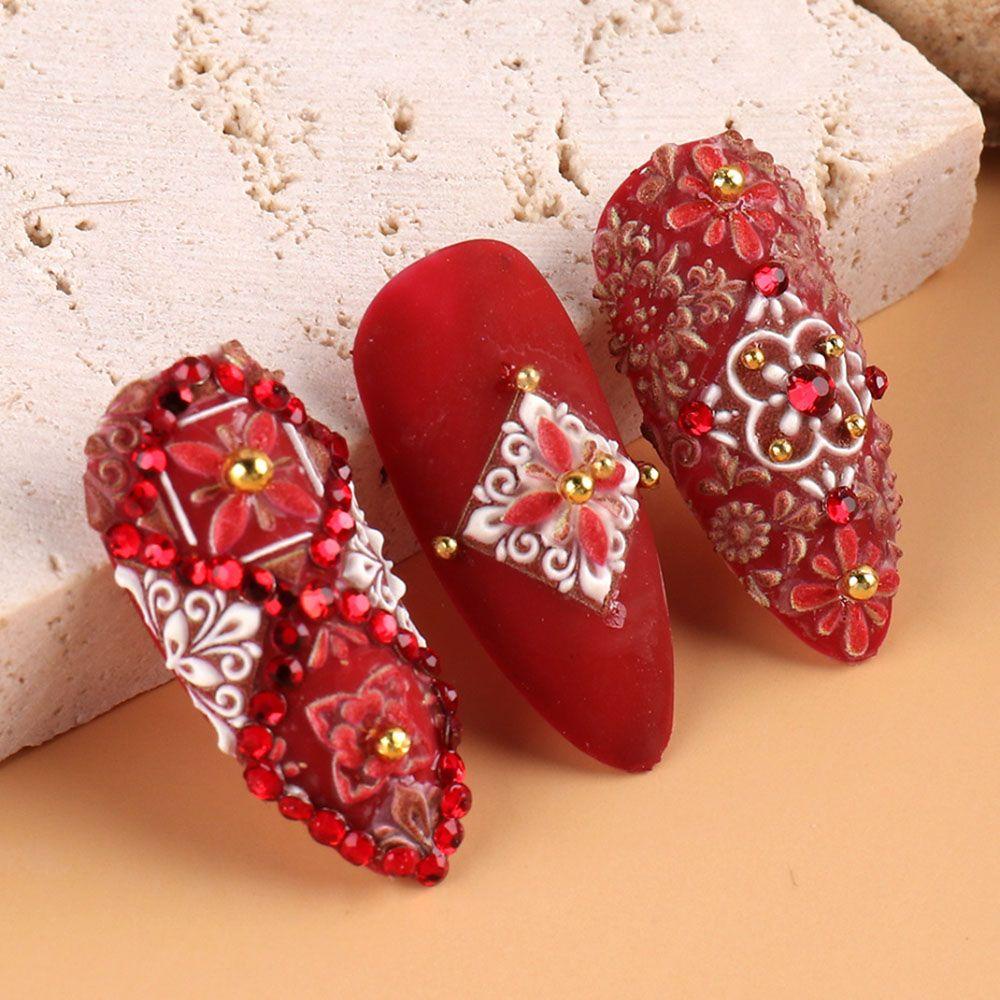 [Hàng mới về] Miếng dán móng dập nổi 5D nhiều màu sắc thời trang Pháp