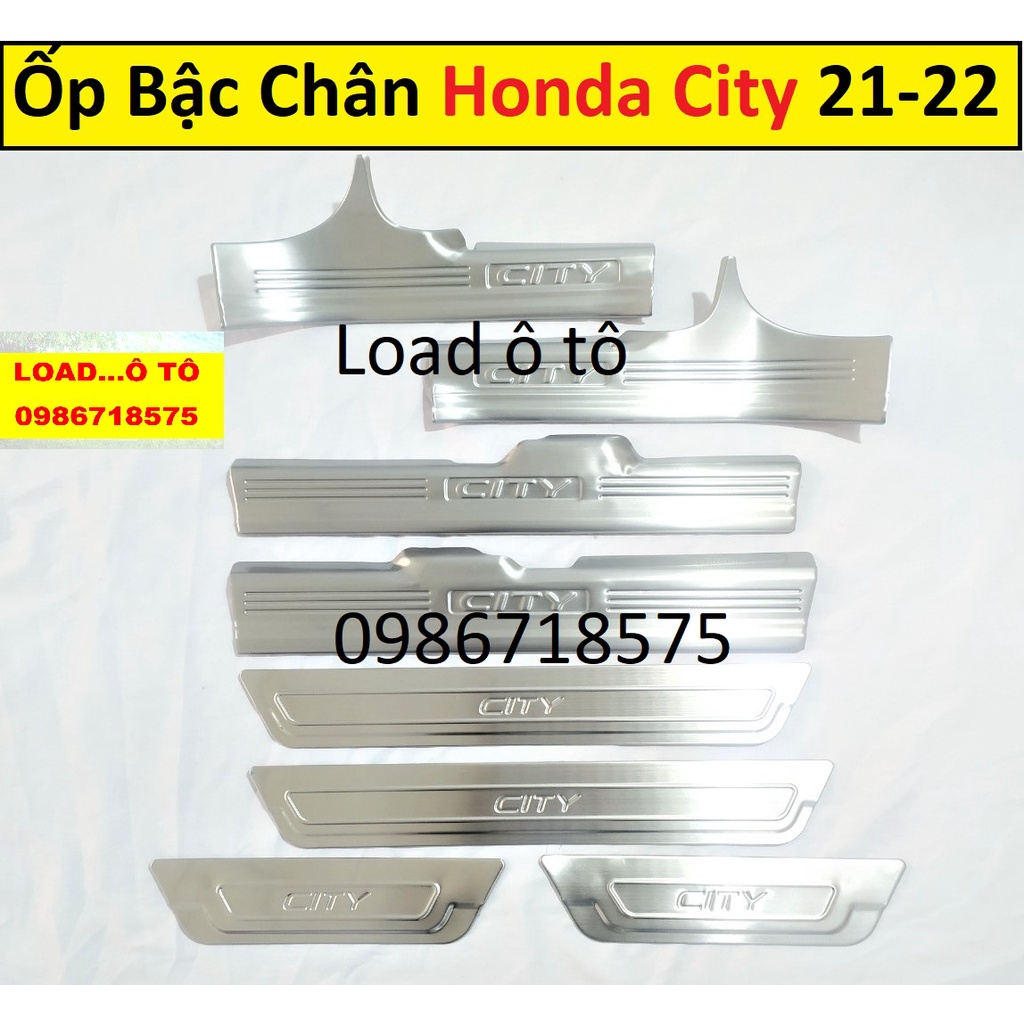 Ốp Bậc Cửa, Nẹp Bước Chân Honda City 2022-2021 Trong, Ngoài Chất Liệu Inox Cao Cấp