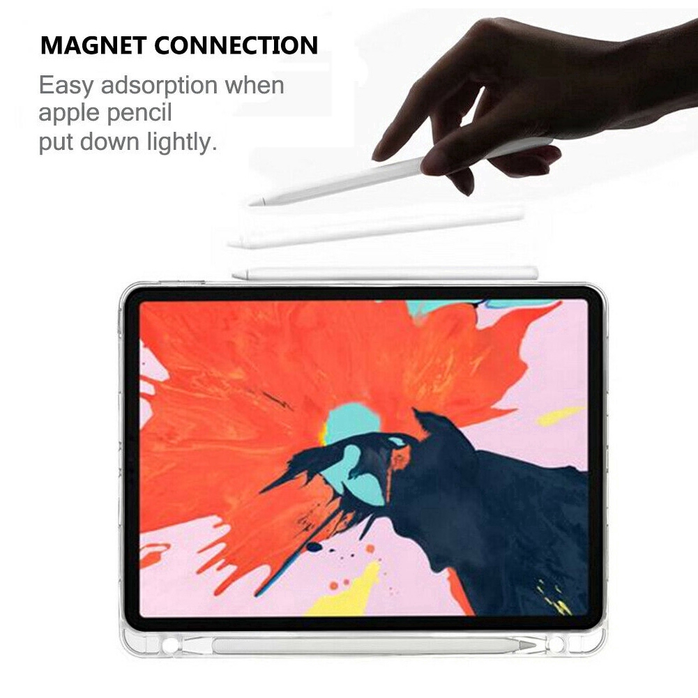 Ốp máy tính bảng TPU mềm trong suốt có ngăn đựng bút thích hợp cho Apple IPad Pro 11 Inch 2020
