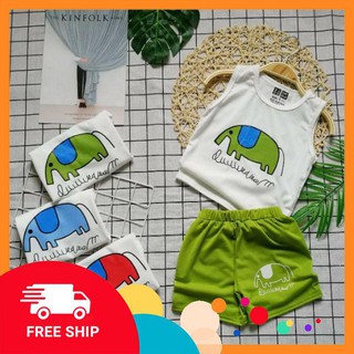 Xả cạn đáy Set bộ voi ba lỗ cho bé trai, bé gái Linh Fashion