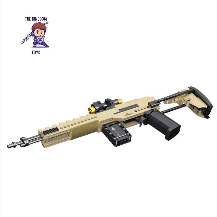Đồ Chơi Lắp Ráp PUBG Mô Hình MK14 / Vector / M416 / Scar RAEL Free Fire CSGO Đồ Chơi Cho Bé 70003