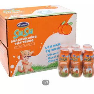 Sữa chua uống tiệt trùng vinamilk susu hương dâu,cam thùng 48 lọ x 80ml