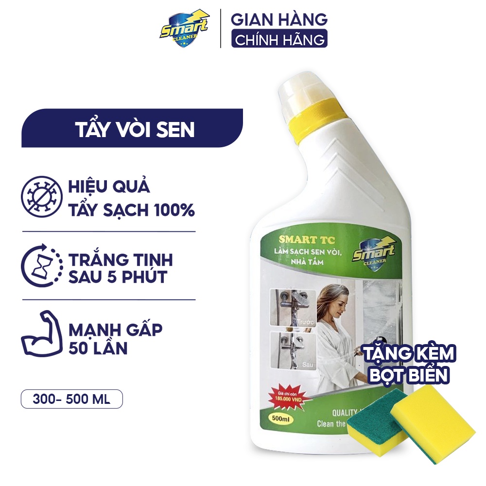Nước tẩy rửa cặn canxi Smart TC làm sạch vết nước cứng trên inox 300/500ml