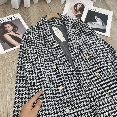 Áo vest nữ họa tiết caro mùa thu đông kiểu dáng thanh lịch Bling Store BL09