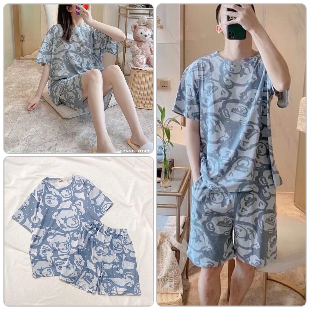 🌸 Bộ thun cộc tay mặc ở nhà dáng suông vintage, 3158 hàn quốc Ulzzang 🌸