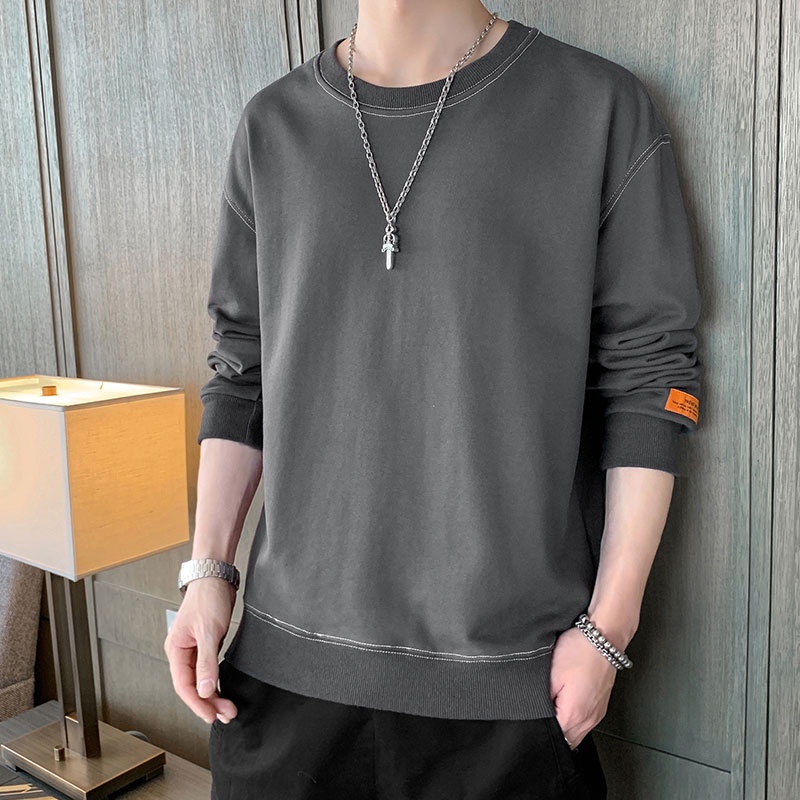 Áo nỉ dài tay cổ tròn form rộng phong cách Hàn quốc