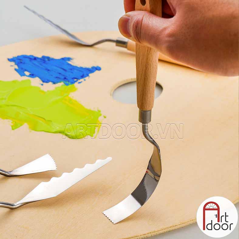 Bay pha màu KUELOX vẽ tranh, đắp màu cán Gỗ xịn