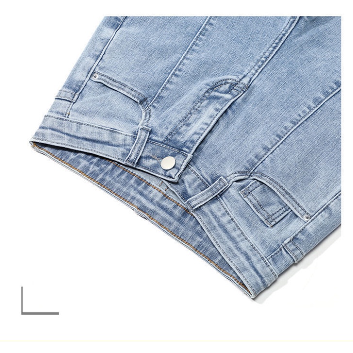 Jiashucheng Quần Jean Dài Lưng Cao Ống Loe Xẻ Tà Phong Cách Xuân Thu Mới Cho Nữ