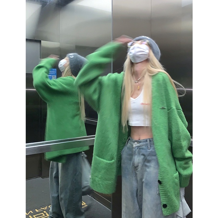 Áo Khoác cardigan Dệt Kim Phong Cách Mỹ Cho Cặp Đôi