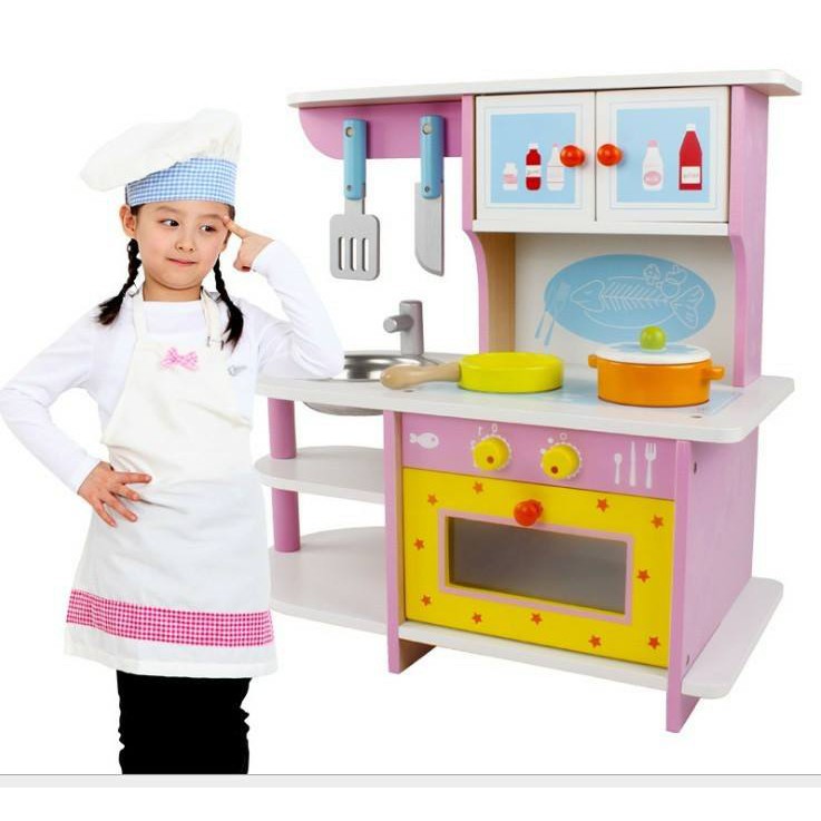[SHIP NGAY] Đồ chơi gỗ nấu ăn Bộ đồ chơi bếp nấu ăn hồng