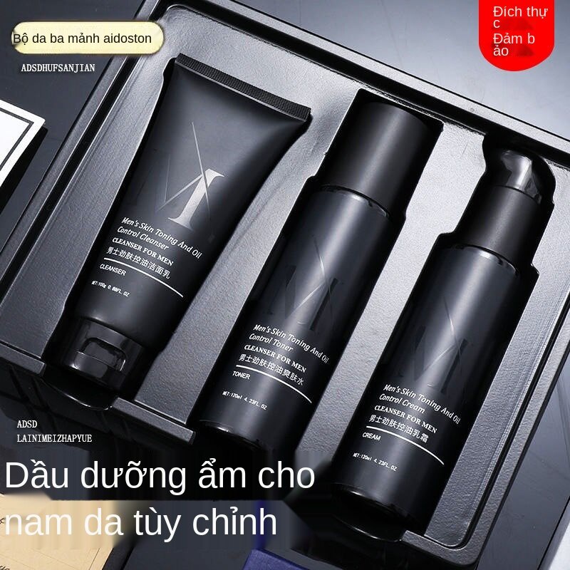 (Hàng Mới Về) Bộ 3 Sản Phẩm Chăm Sóc Da Kiềm Dầu Trị Mụn Dưỡng Ẩm Làm Trắng Và Loại Bỏ Đốm Đen Cho Nam