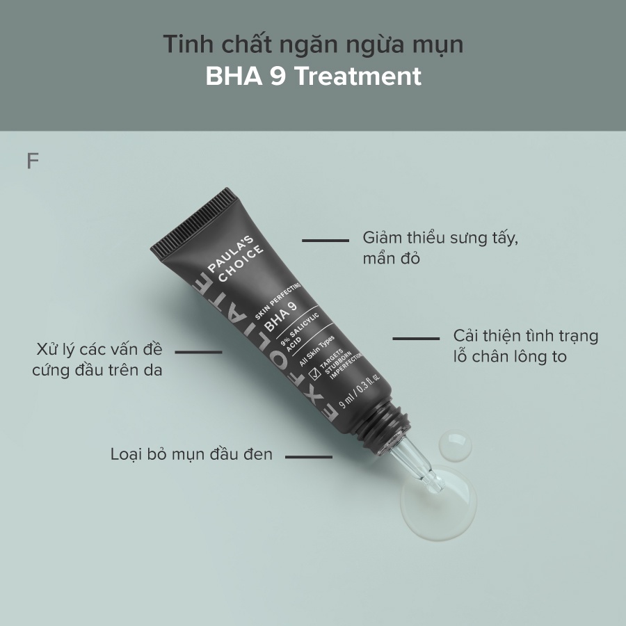 [PAULA'S CHOICE] BHA Chấm Điểm Giảm Mụn Sưng Viêm, Mụn Ẩn Và Mụn Đầu Đen 9% BHA Skin Perfecting BHA 9 0.83ml  (Mã 7739)