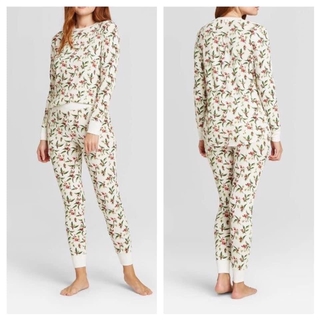 [Hàng Đẹp] Đồ Ngủ, Đồ Mặc Nhà, Bộ Pijama Nữ Thun Cotton Tay Dài Siêu Co Gĩan Họa Tiết Lá Trái Đỏ