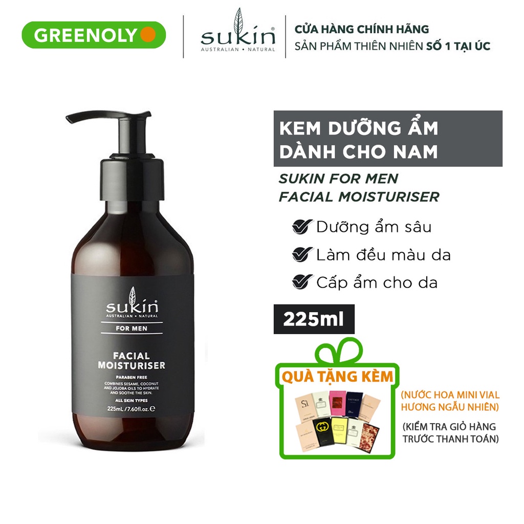 Sukin Kem Dưỡng Ẩm Dành Cho Nam For Men Facial Moisturiser 225ml