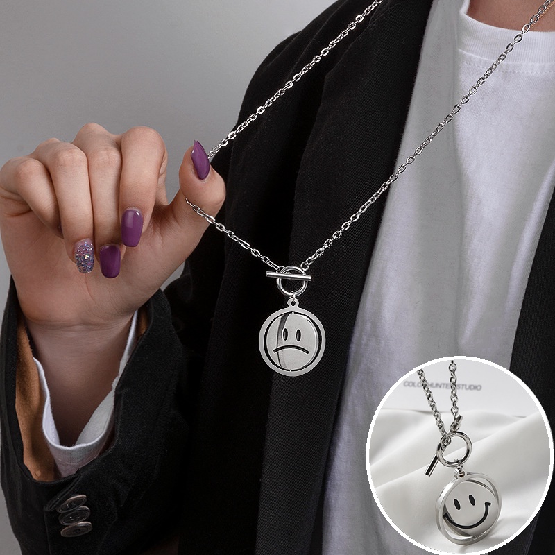 vòng cổ Hợp Kim Mặt Biểu Tượng Cảm Xúc Thời Trang Hàn Quốc Cho Nam Và Nữ