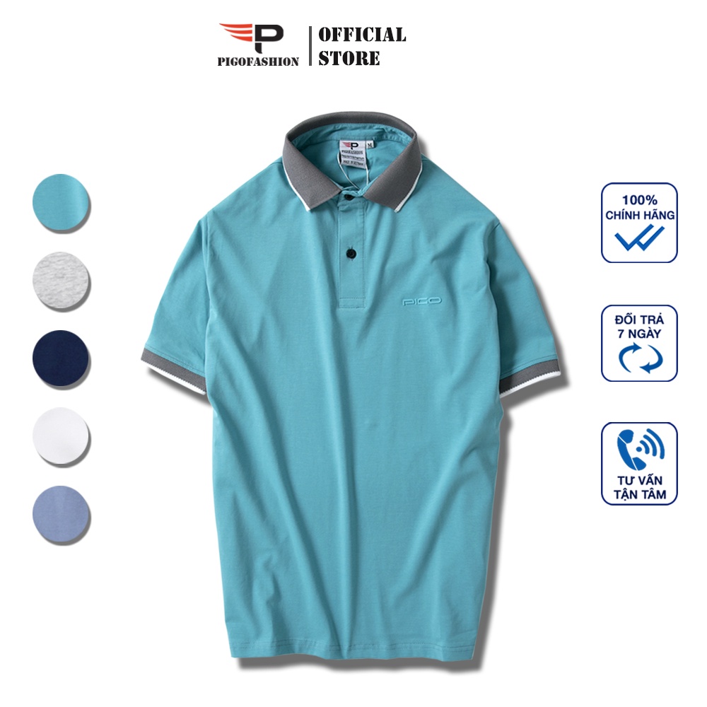 Áo polo nam form rộng rãi thoáng mát phối bo viền tay và cổ áo vải cotton siêu êm PPL32 PigoFashion