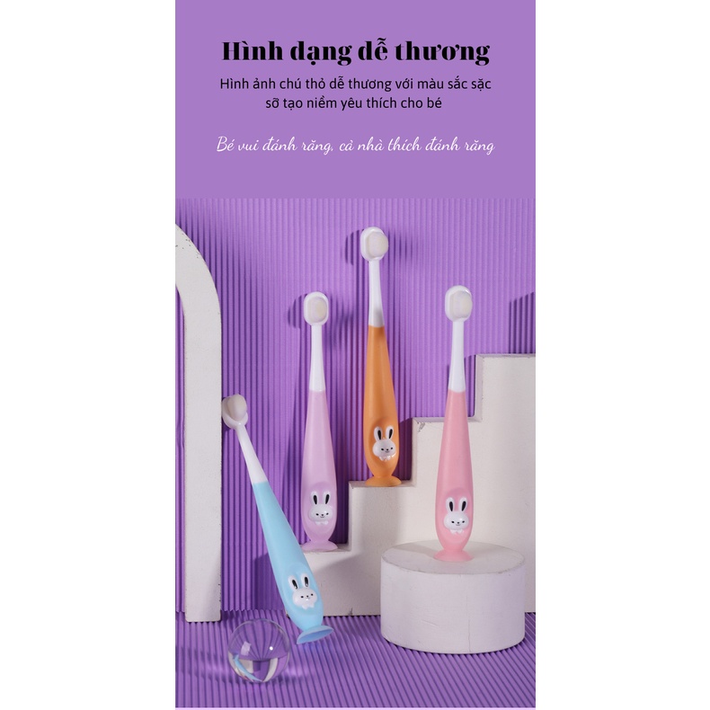 Bàn Chải Đánh Răng Cho Bé  Đánh Răng Sợi Lông Tơ Siêu Mềm (2_ 12 Tuổi) N2004- 2Ngân shop