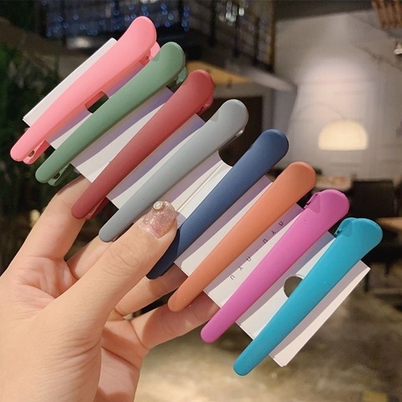Ins Kẹp Tóc Mỏ Vịt Nhiều Màu Sắc/ Kẹp Tóc Trang Điểm Tạo Kiểu Gương Mặt Không Để Lại Dấu BB/ Kẹp Tóc Màu Cầu Vồng Phổ Biến Cho Nữ