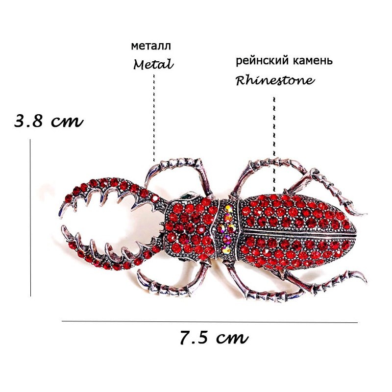 Ghim cài áo hình côn trùng đính đá thời trang
