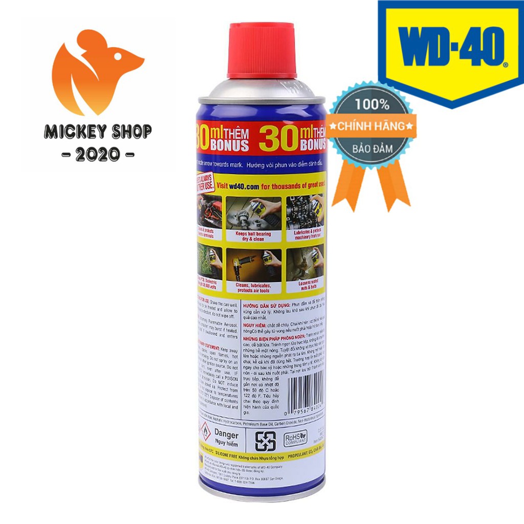 Chai Xịt Bôi trơn Làm Sạch Thẩm Thấu Chống ẩm WD-40 Multi-Use Product 412ml - 84024CP