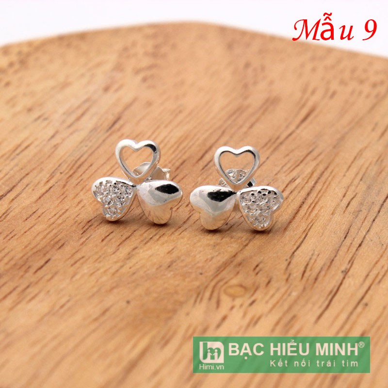 Bông Tai Nữ Hoa Cúc Xinh, cỏ 3 lá, 4 lá may mắn nữ tính và đẹp Bạc Hiểu Minh HT1002