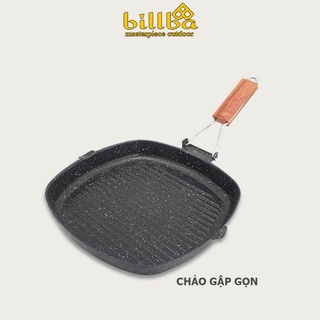 Chảo gấp gọn dã ngoại chống dính - Chảo nướng mặt đá đa năng  cắm trại (2 size) BB4311 - Billba Outdoors
