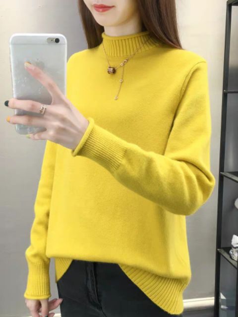 ÁO LEN NỮ CỔ 3 PHÂN NHIỀU MÀU DÀY DẶN MỀM MỊN( kèm ảnh thật) | BigBuy360 - bigbuy360.vn