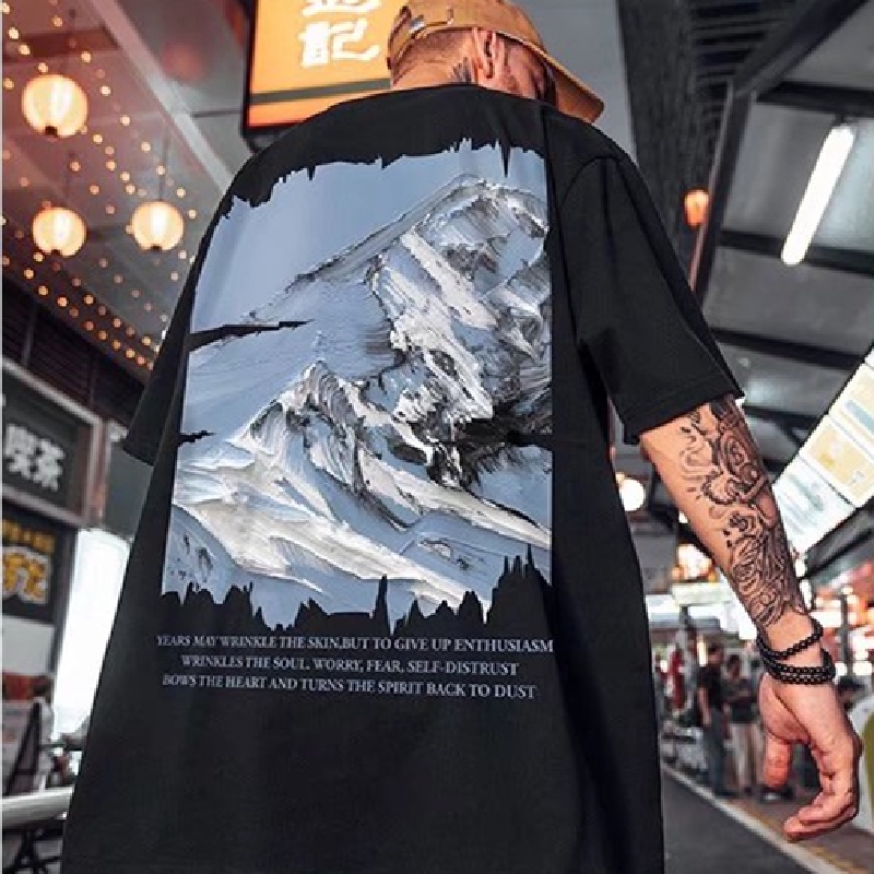 Áo Thun Tay Ngắn Dáng Rộng In Chữ Phong Cách Hip Hop Đường Phố Hàn Quốc Thời Trang Mùa Hè Cho Nam Cỡ M-8XL