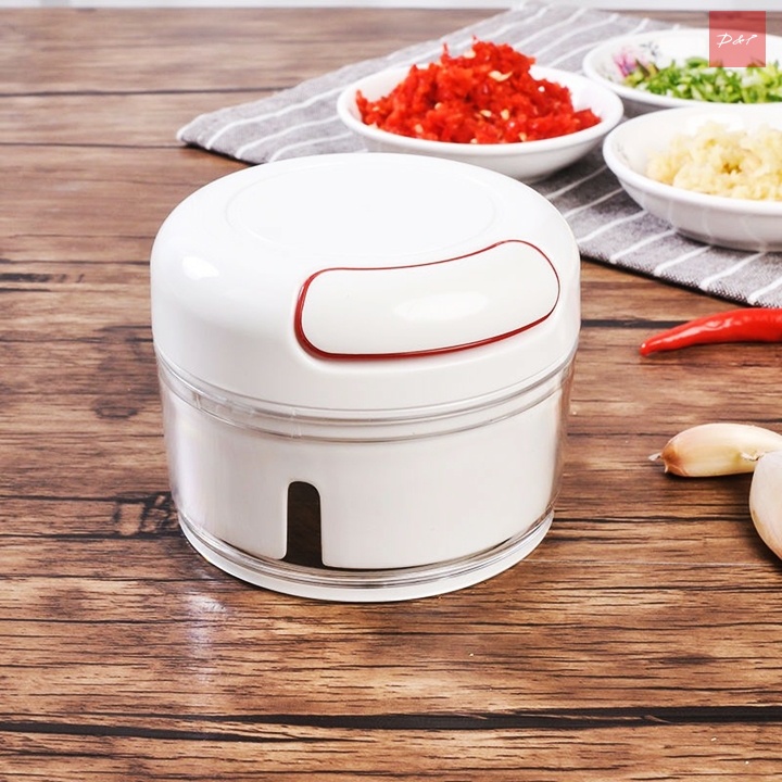 Dụng cụ xay tỏi ớt dây rút mini cầm tay YG722