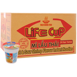 Thùng mì lẩu thái life cup hộp 60g x 24 ly