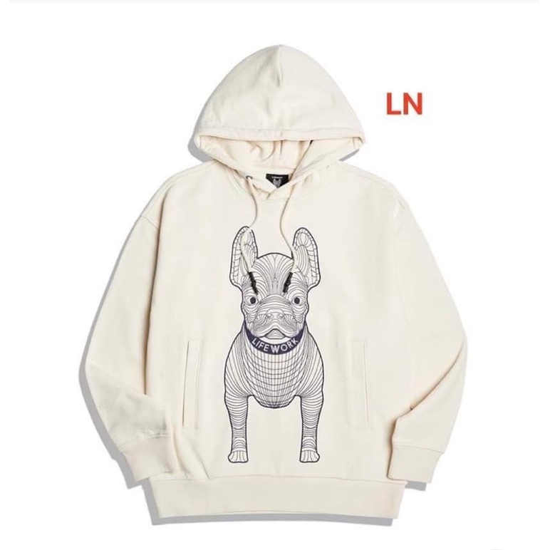 Áo hoodie chó sắc màu cotton LN12
