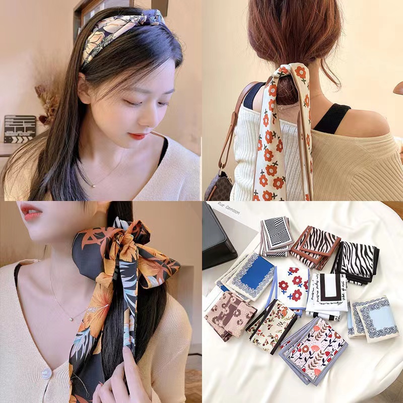 Băng Đô Cài Tóc Đa Năng Bằng Lụa Thời Trang Cho Nữ