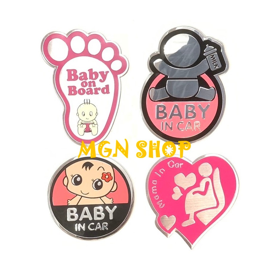 [Logo] [Sticker] [Decal] [BABY IN CAR] [MAMA IN CAR] Aluminum