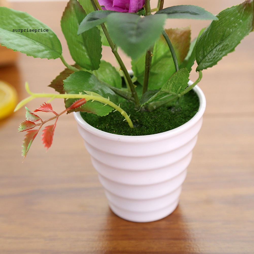 1 Cây Hoa Hồng Nhân Tạo Dùng Cho Trang Trí Văn Phòng, Phòng Khách, Vườn Cây