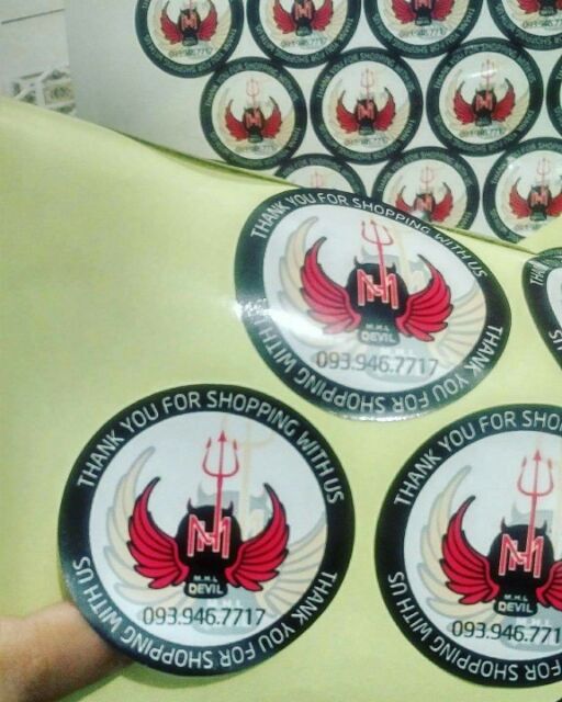 In tem decal ăn vặt mỹ phẩm