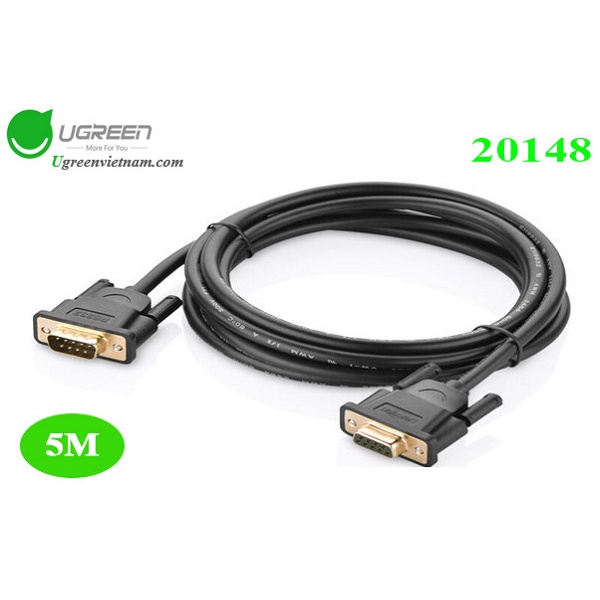 Cáp nối dài COM RS232 dài 1,5m 2m 3m 5m Com to Com  Ugreen 20145 20146 20147 20148 - Hàng chính hãng