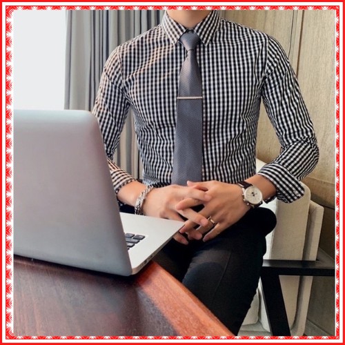 Áo sơ mi nam Hàn Quốc kẻ karo, kiểu dáng đẹp, trẻ trung năng động | BigBuy360 - bigbuy360.vn