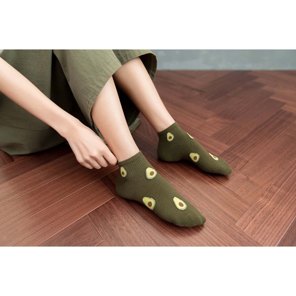 Vớ WAFNHA WAFNHA D756 hình trái bơ xanh lá thời trang cho nữ