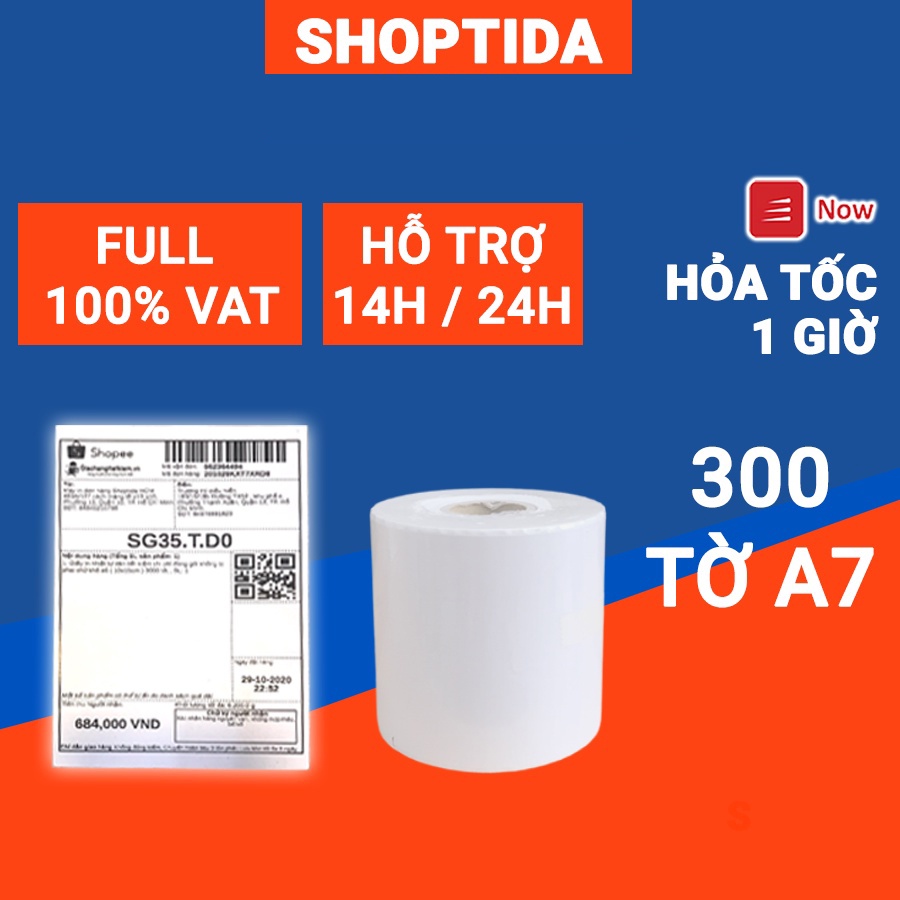 Giấy in nhiệt Shoptida 300 tờ 7*10cm 3 lớp tự dán chống nước, sử dụng cho máy in nhiệt Shoptida SP46 | WebRaoVat - webraovat.net.vn