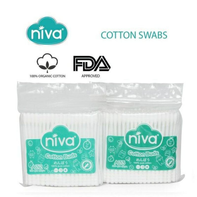 100 Que Bông Tăm Người Lớn Kháng Khuẩn Cao Cấp Niva