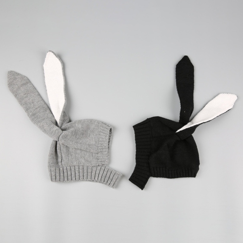 Mũ Beanie Dệt Kim Đính Tai Thỏ Thời Trang Thu Đông Cho Bé Sơ Sinh