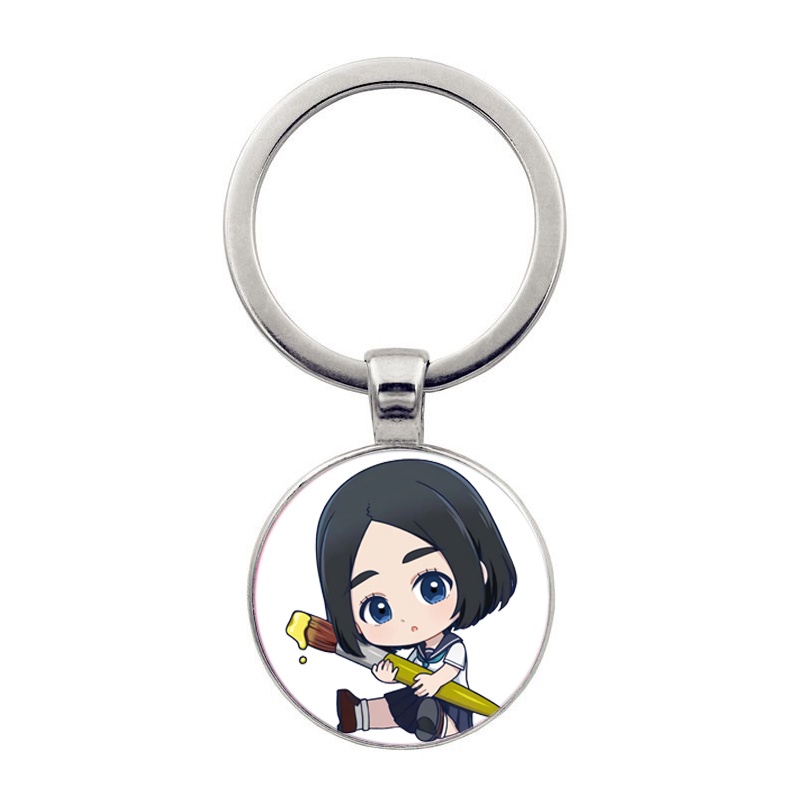 (30k) Móc khóa tròn kim loại in hình Blue Period anime chibi xinh xắn độc đáo