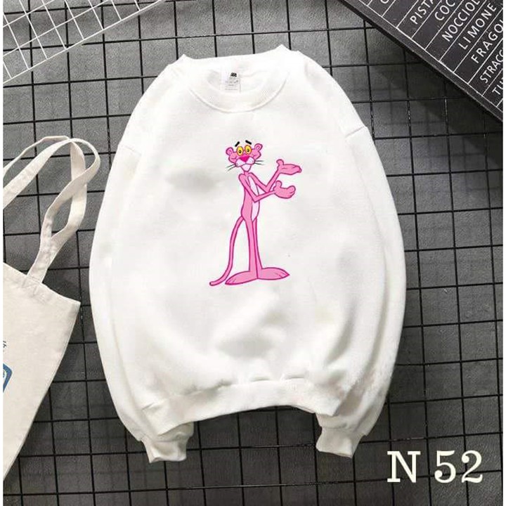 Áo NỈ SWEATER UNISEX TAY DÀI họa tiết Báo Hồng