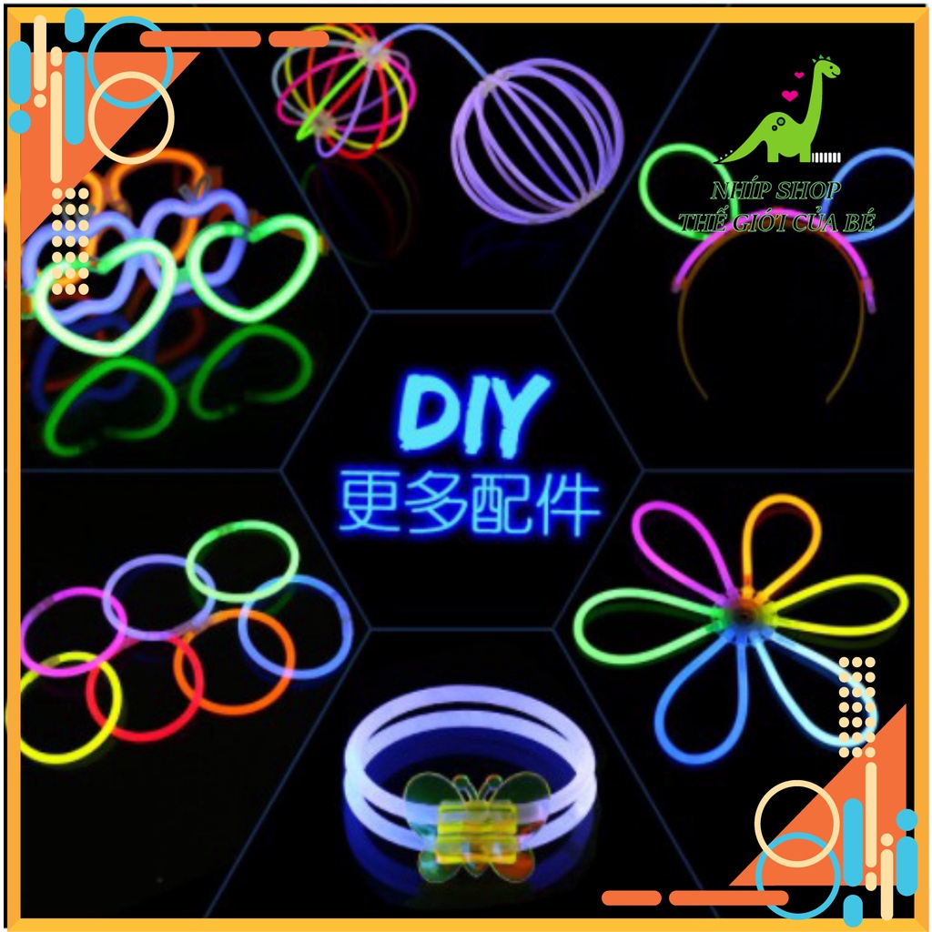Que phát sáng  nhiều màu - Vòng tay dạ quang lightstick có đầu nối
