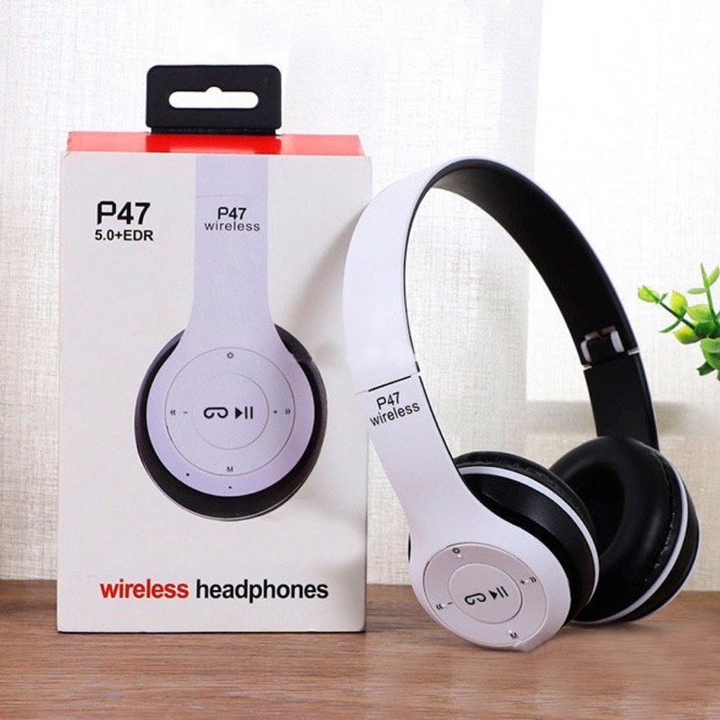 Tai Nghe Chụp Tai Bluetooth P47, Tai Không Dây Có Mic, Có Thẻ Nhớ, Âm Bass Cực Chất, Nghe Nhạc Cực Hay Bảo Hành 12 Tháng