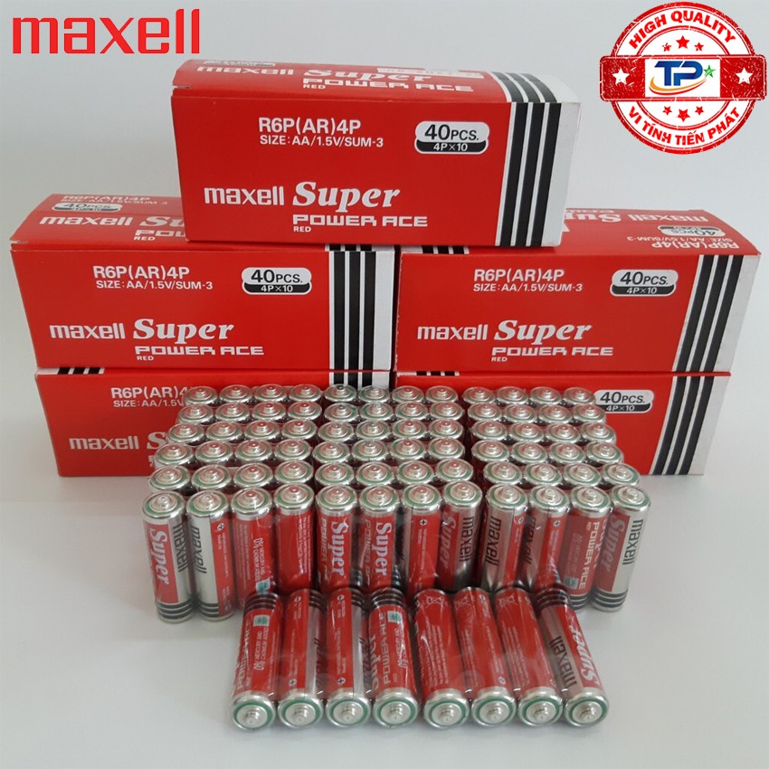 Hộp 40 viên Pin Tiểu AA (2A) Maxell Super Power Ace 1.5V