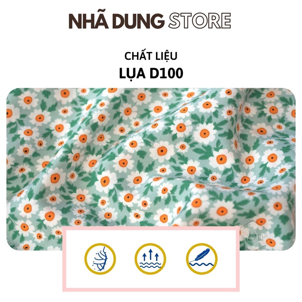 Đầm nữ thiết kế hai dây hoa nhí cổ chữ V vải lụa cao cấp siêu xinh xắn đủ size từ 40-70kg